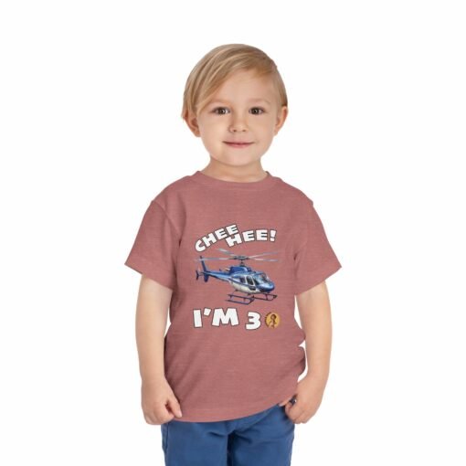 Little Kea Chee Hee! I'm 3 Helicopter Shirt - Image 7