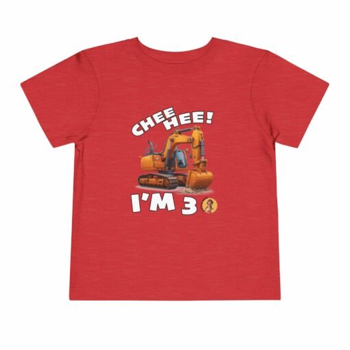 Little Kea Chee Hee! I'm 3 Excavator Shirt - Image 29