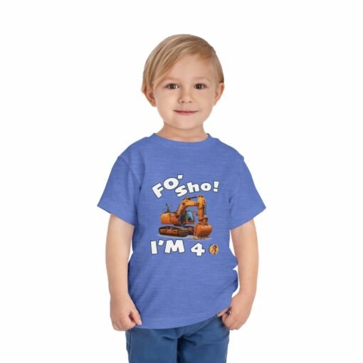 Little Kea Foʻ Sho! I'm 4 Excavator Shirt - Image 23
