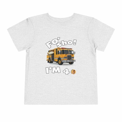 Little Kea Foʻ Sho! I'm 4 Fire Engine Shirt - Image 17