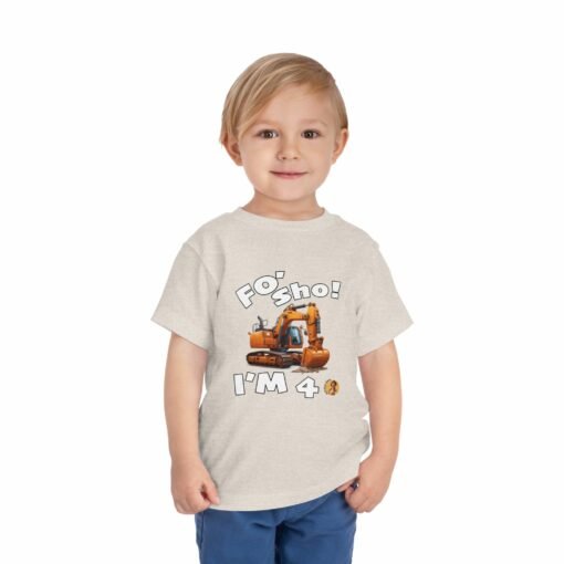 Little Kea Foʻ Sho! I'm 4 Excavator Shirt - Image 7