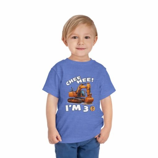 Little Kea Chee Hee! I'm 3 Excavator Shirt - Image 19