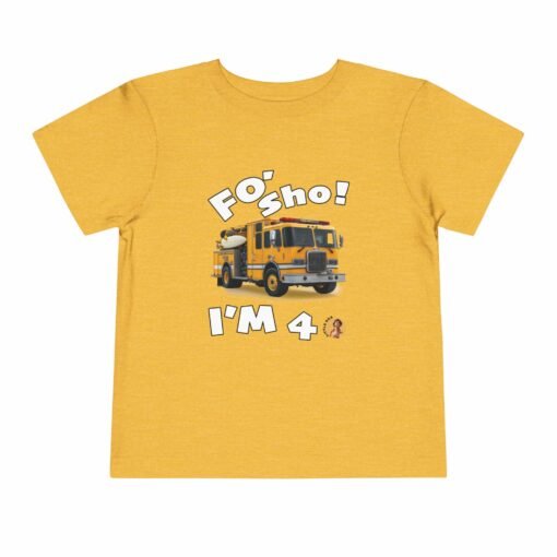 Little Kea Foʻ Sho! I'm 4 Fire Engine Shirt - Image 13