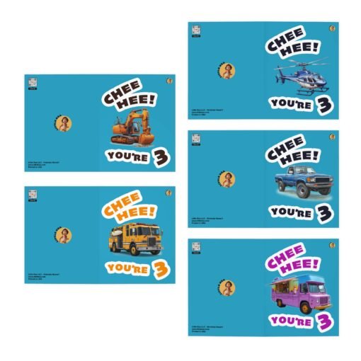 3 Year Old "Chee Hee!" Birthday Cards (5-Pack) - Image 4