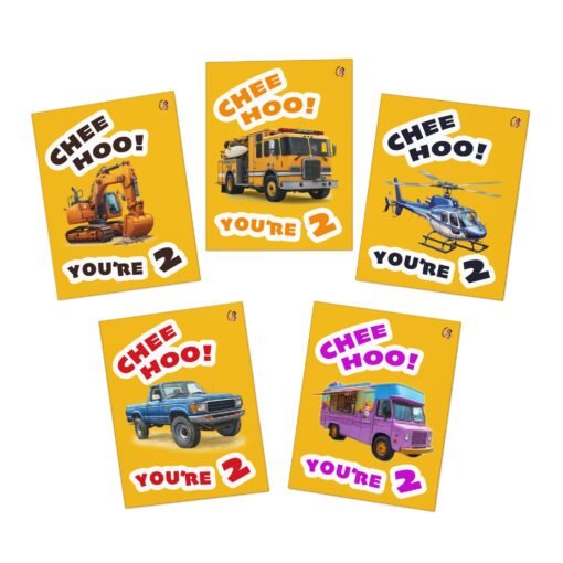 2 Year Old "Chee Hoo!" Birthday Cards (5-Pack) - Image 4