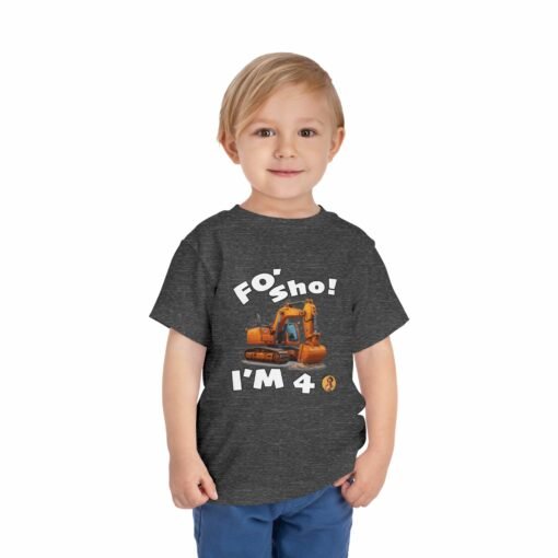Little Kea Foʻ Sho! I'm 4 Excavator Shirt - Image 27
