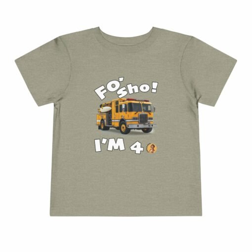 Little Kea Foʻ Sho! I'm 4 Fire Engine Shirt - Image 9