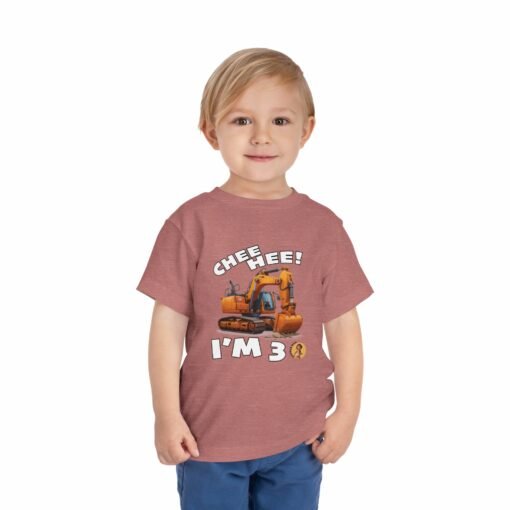 Little Kea Chee Hee! I'm 3 Excavator Shirt - Image 7