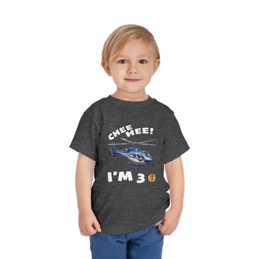 Little Kea Chee Hee! I'm 3 Helicopter Shirt - Image 3