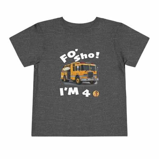 Little Kea Foʻ Sho! I'm 4 Fire Engine Shirt - Image 25