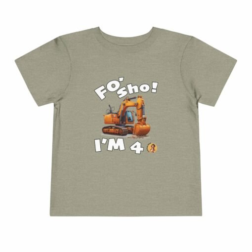 Little Kea Foʻ Sho! I'm 4 Excavator Shirt - Image 9