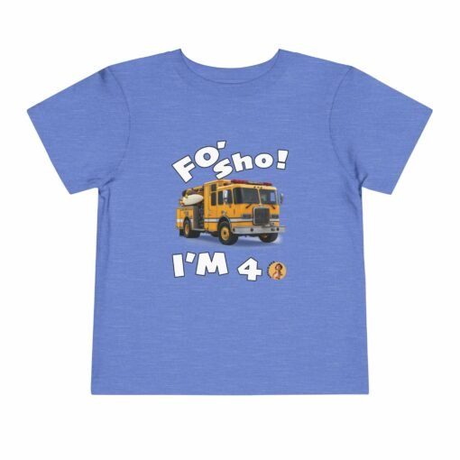 Little Kea Foʻ Sho! I'm 4 Fire Engine Shirt - Image 21