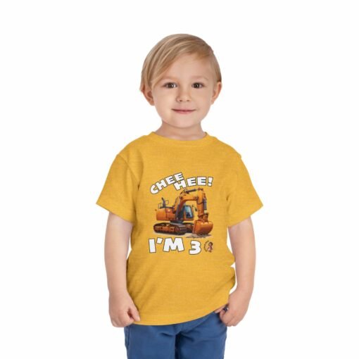 Little Kea Chee Hee! I'm 3 Excavator Shirt - Image 3
