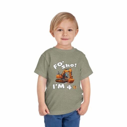 Little Kea Foʻ Sho! I'm 4 Excavator Shirt - Image 11