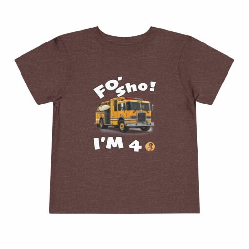 Little Kea Foʻ Sho! I'm 4 Fire Engine Shirt - Image 37