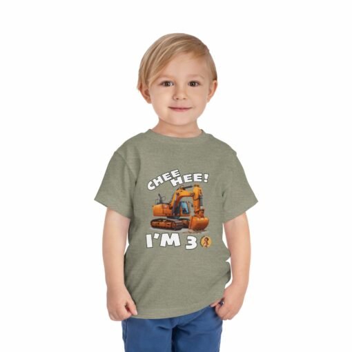 Little Kea Chee Hee! I'm 3 Excavator Shirt - Image 15