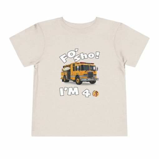 Little Kea Foʻ Sho! I'm 4 Fire Engine Shirt - Image 5