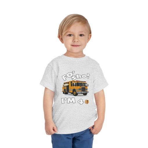 Little Kea Foʻ Sho! I'm 4 Fire Engine Shirt - Image 19