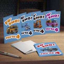Alternative view of 4 Year Old "Fo' Sho!" Birthday Cards (5-Pack)