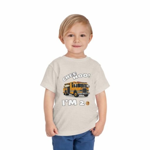 Little Kea Chee Hoo! I'm 2 Fire Engine Shirt - Image 7