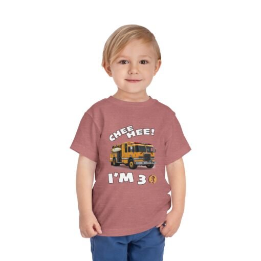 Copy of Little Kea Chee Hee! I'm 3 Fire Engine Shirt - Image 3